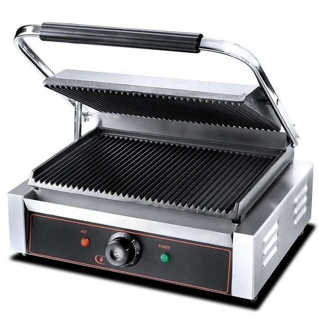 Commercial Contact Grill 2200W for Paninis, Sandwiches, Burgers and Steaks