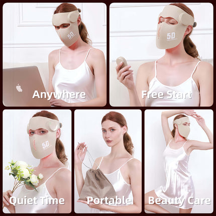 Portable LED Light Therapy Face Mask with Silicone Design and Rechargeable Battery