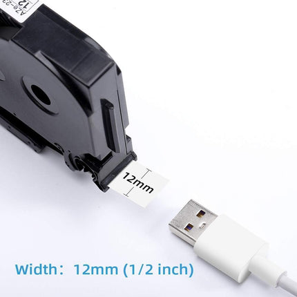Portable Thermal Transfer Label Printer 203 DPI with Type-C Power & 6-12mm Tape Support