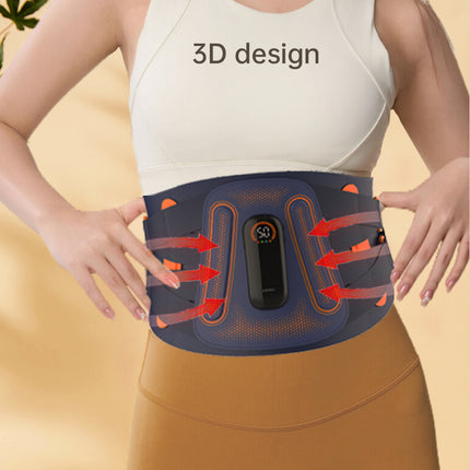 Rechargeable Waist Support Massage Belt with Red Light and Dual-Zone Vibration