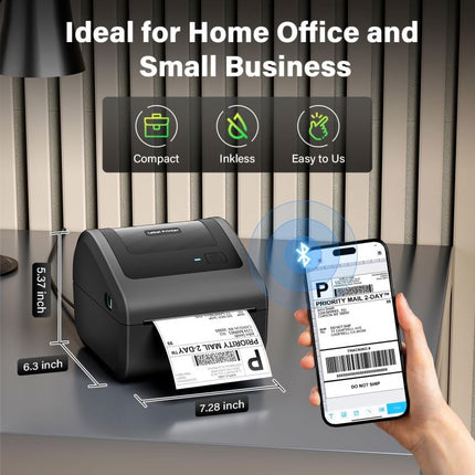 Portable USB & Bluetooth Thermal Label Printer 203 DPI for Shipping and Barcode Labels