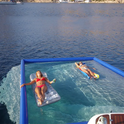 Luxury PVC Water Hammock Pool Float – Inflatable Floating Lounger for Pool & Lake Use (Blue)