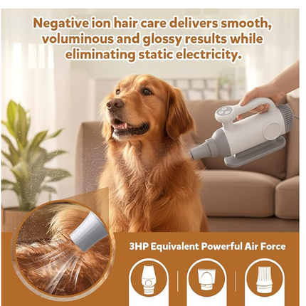 Portable Pet Grooming Dryer Vacuum with Hair Collection for Dogs, Cats & Small Animals