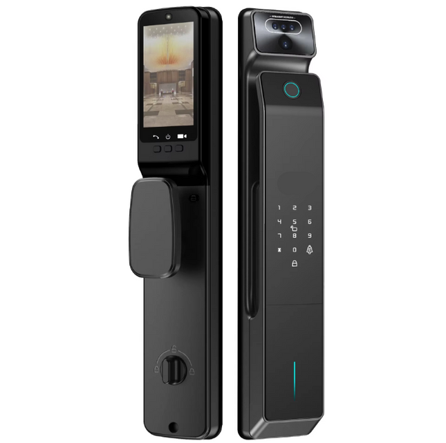 Smart WiFi Front Door Lock with Face Recognition, Palm Vein, Fingerprint & HD Camera
