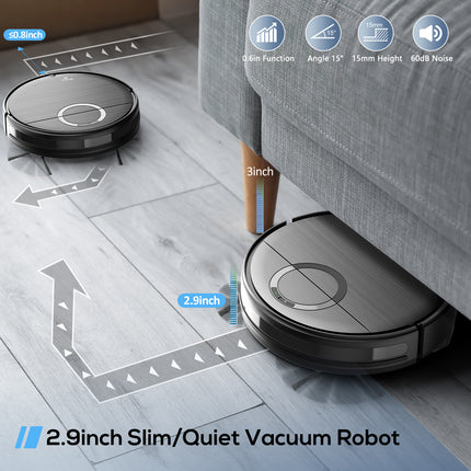 2-in-1 Robot Vacuum Cleaner with Wet and Dry Mopping 1600Pa Self-Charging Cordless
