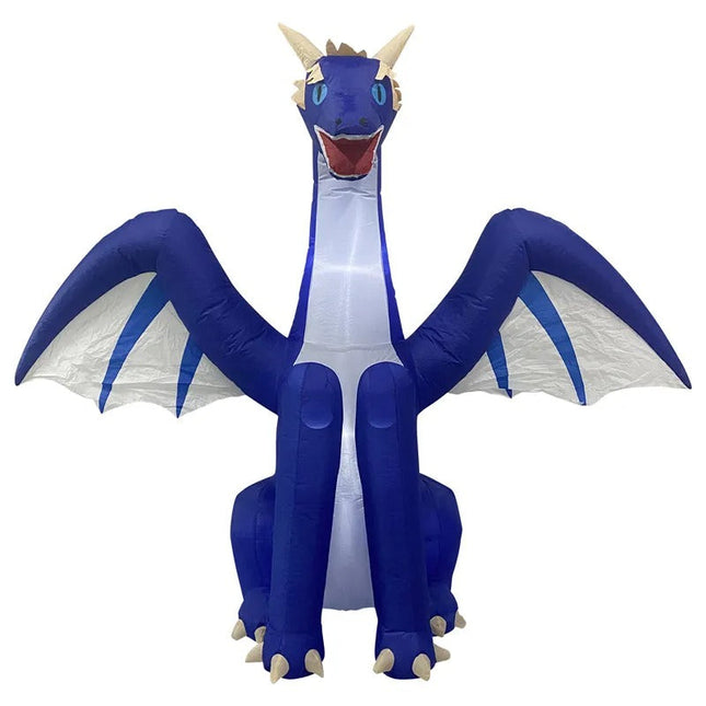 Outdoor 2.4m Blow-Up Dragon with LED Lighting and Secure Water Bag Anchors