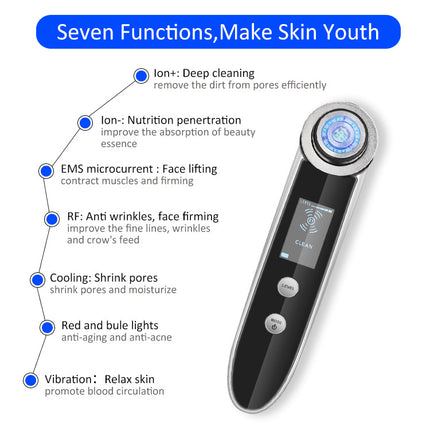 Rechargeable RF Facial Device – Skin Tightening, Wrinkle Reduction & Home Face Lifting Wand