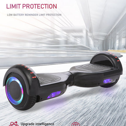 Portable 6.5" Electric Hoverboard with Dual-System Control, LED Lights & Bluetooth Speakers