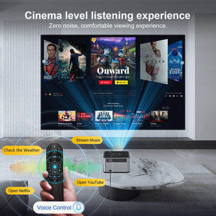 Portable Smart Projector 720p HD, 180 ANSI Brightness, Electric Focus, Wireless Casting & DVB-T2