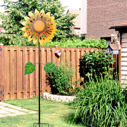 210cm Solar Metal Wind Spinner Outdoor Garden Decoration with LED Light