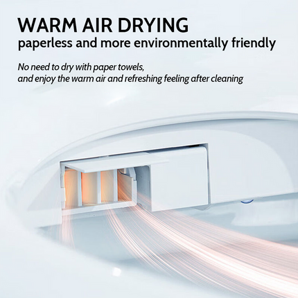 Smart Bidet Toilet Seat with Heated Seat, Warm Air Dryer & Slow-Close Lid – V-Shaped Elongated Design