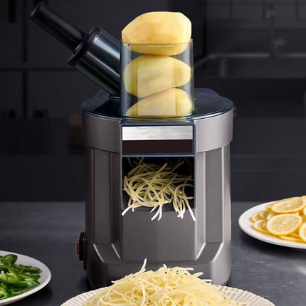 Dual-Port Commercial Food Processor 100W with Large Feed Chute – Grey