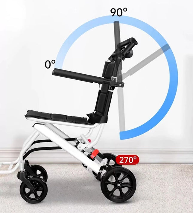 Portable Aluminum Frame Foldable Wheelchair for Indoor and Outdoor Use