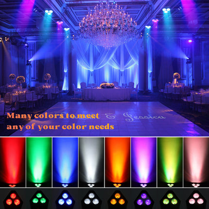 Wireless 54W LED Par Stage Light RGBWA+UV 3x18W with DMX512 and Remote Control