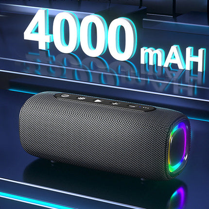 Portable Smart Bluetooth Speaker with RGB LED, Waterproof IPX6, Voice & App Control, Rechargeable Battery