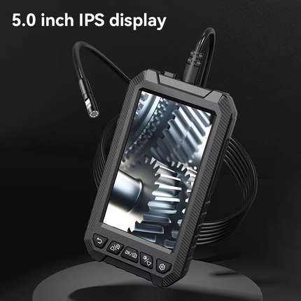 1080P HD Borescope Camera with 5-Inch Display, Dual Viewing Angles & IP67 Waterproof Probe