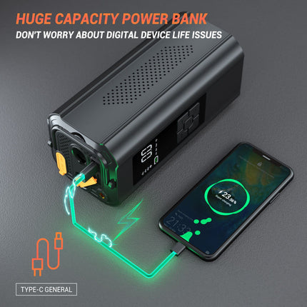 Portable 12V Wireless Tyre Inflator with LCD Display and LED Light for Car Motorcycle Bicycle