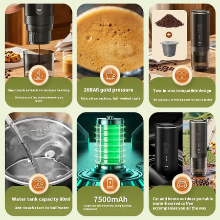 Portable USB Espresso Maker 80mL Travel Outdoor Coffee Machine
