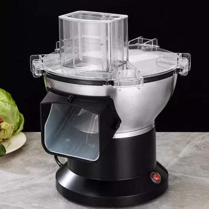 Gray Compact Food Processor with Stainless Steel Bowl for Vegetables and Fruits