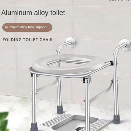 Portable Shower and Commode Chair with Steel Frame for Home and Care Use