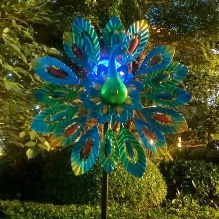 Tall Metal Garden Wind Spinner – Rotating Outdoor Decorative Ornament