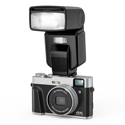 Portable 4K Mirrorless Camera with 13MP Sensor, 2.8" IPS Display, and Rechargeable Battery