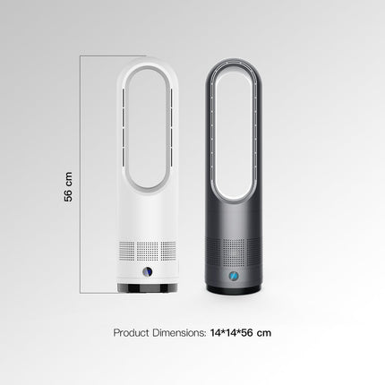 30W Bladeless Cooling Tower Fan with Built-In Air Purifier Compact 56cm White