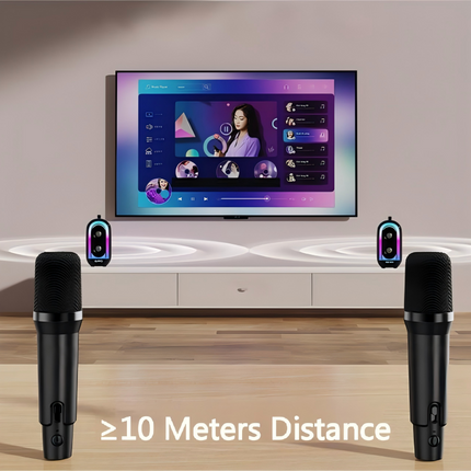 Portable Bluetooth RGB Karaoke Soundbar with 8 Inch Speaker and DSP Audio Black