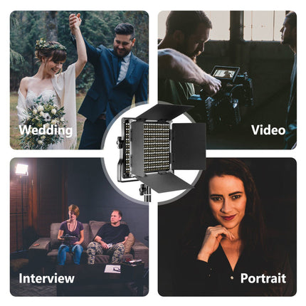 Portable 660-LED Studio Light Panel with Durable Alloy Frame & AC Power