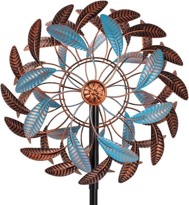 Outdoor Garden Windmill Spinner Décor with Ground Stake – Heavy-Duty Iron Lawn Ornament