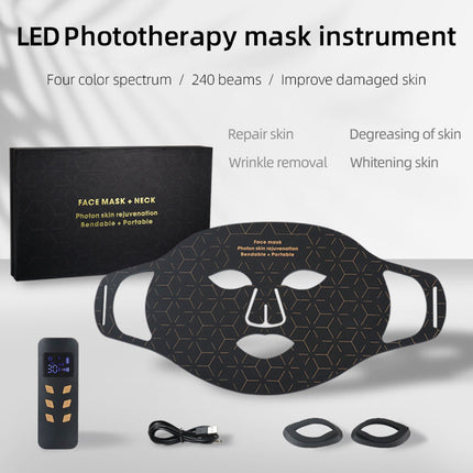 Rechargeable LED Facial Mask with Multi-Colour Skin Therapy for Pore Care and Skin Tightening
