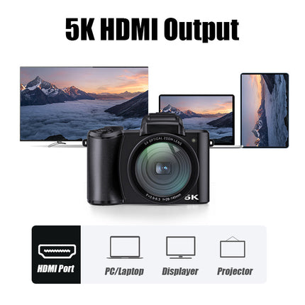Portable 5K Digital Camera with Dual Sony Sensors and 3.2" Touchscreen Display