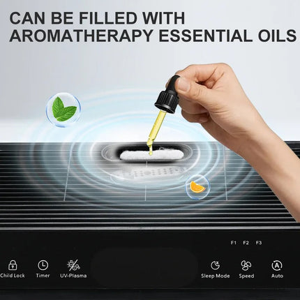 Portable Air Purifier 300m³/h CADR 33W Energy Efficient for Home & Office up to 36m²
