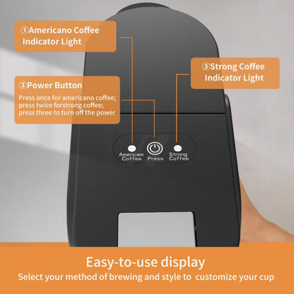 Portable Capsule Espresso Coffee Machine with 20 Bar Pressure and 0.8L Water Tank