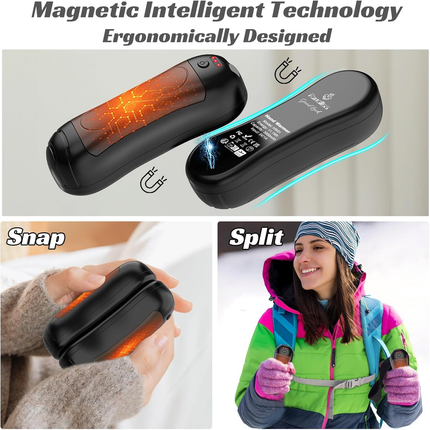 Mini Cordless Hand & Foot Warmer 6000mAh Rechargeable with 3 Heat Settings