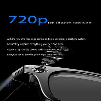 Wearable Smart Glasses 4K Video Music & Live Translation Black