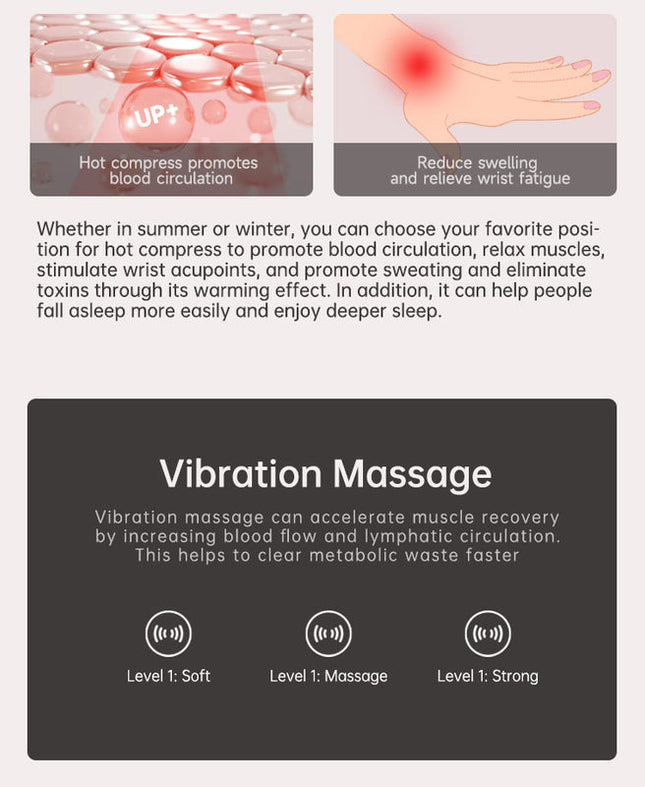 Cordless Heated Eye Massager with LED Light Therapy and 3 Vibration Modes – Black