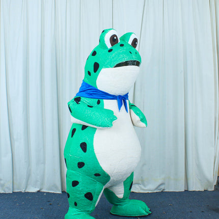 Unisex Adult Inflatable Frog Costume with Fan System Lightweight Animal Mascot Suit for Entertainment and Shows