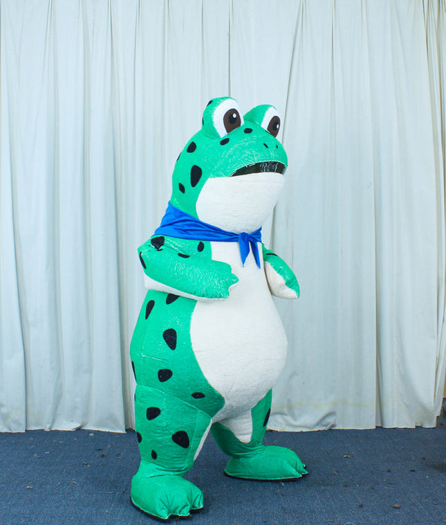 Unisex Adult Inflatable Frog Costume with Fan System Lightweight Animal Mascot Suit for Entertainment and Shows