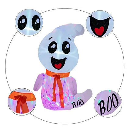 Indoor/Outdoor 1.2m Inflatable Decoration with LED & Flame-Effect Lights