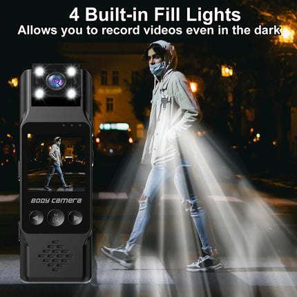Compact Wearable Action Camera with Rotating Lens, Night Recording and Built-in Display