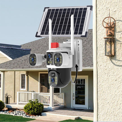 6MP Dual-Lens Wireless Solar Security Camera with 350° Pan, 90° Tilt and Two-Way Audio
