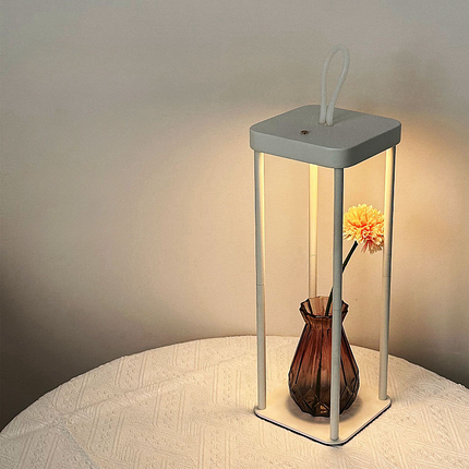 Modern White Metal Desk Lamp with LED Light for Study, Bedroom & Workspace