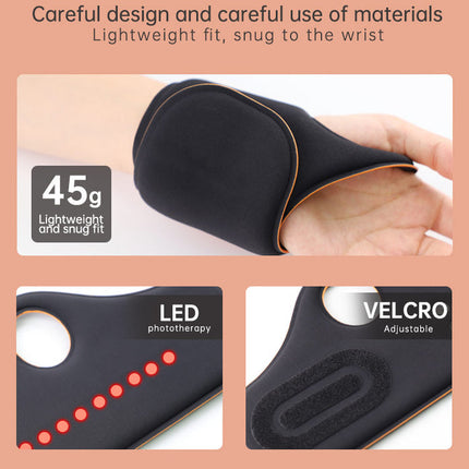 Cordless Heated Eye Massager with LED Light Therapy and 3 Vibration Modes – Black