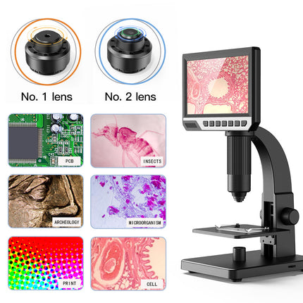 High-Precision USB Digital Microscope Camera with 2000x Zoom and Built-In LED Illumination