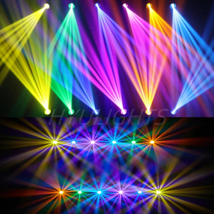 200W LED Moving Head Stage Light with Beam & Spot, 11 Colours, 14 Gobos for DJ, Bar and Event Lighting