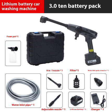 21V Cordless High-Pressure Car and Outdoor Washer – Portable Battery-Powered Cleaner for Vehicles, Patios and Floors