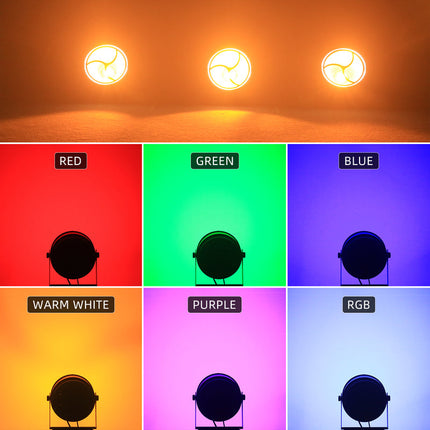 200W RGB COB LED Par Light for Stage, DJ Shows, Concerts with 60° Beam and DMX Control