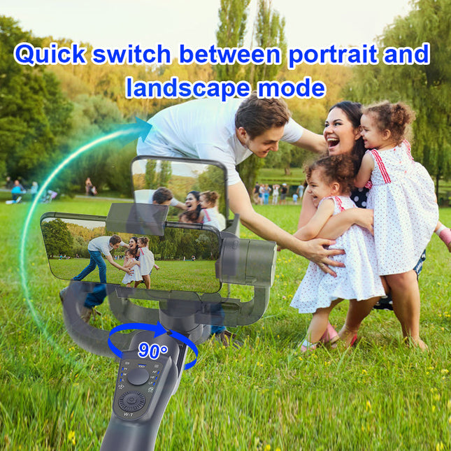 Portable 3-Axis Smartphone Gimbal Stabilizer with Anti-Shake, Object Tracking and Built-In Tripod