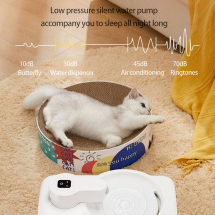 Portable 2.5L Wireless Pet Water Fountain with Rechargeable Battery and Induction Water Dispensing Yellow